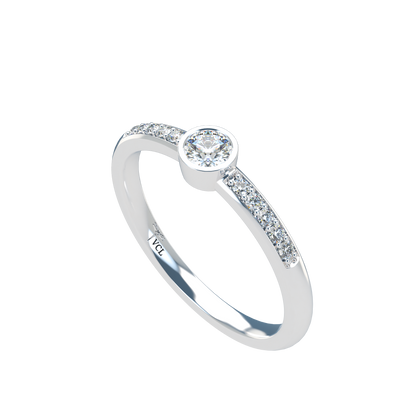 12pts diamond Bezel Set Solitaire ring