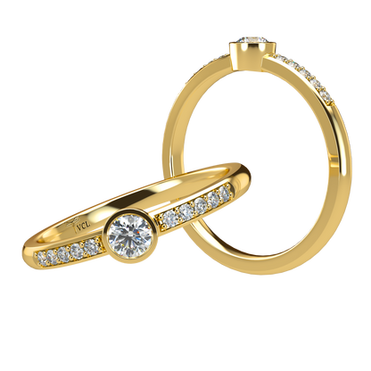 12pts diamond Bezel Set Solitaire ring