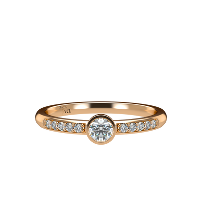 12pts diamond Bezel Set Solitaire ring