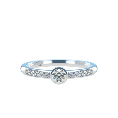 12pts diamond Bezel Set Solitaire ring