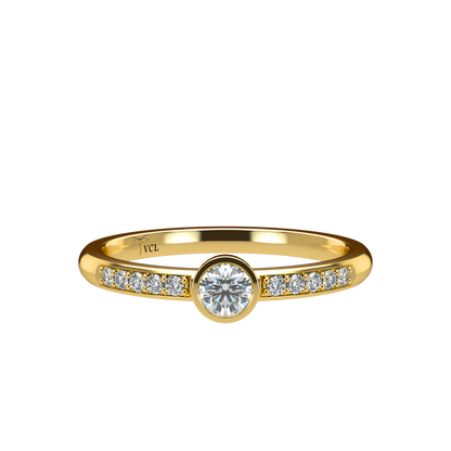 12pts diamond Bezel Set Solitaire ring