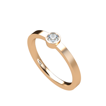 12pts diamond Bezel Set Solitaire ring