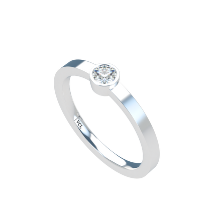 12pts diamond Bezel Set Solitaire ring