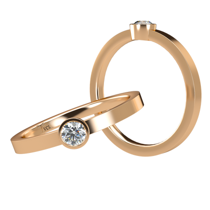 12pts diamond Bezel Set Solitaire ring