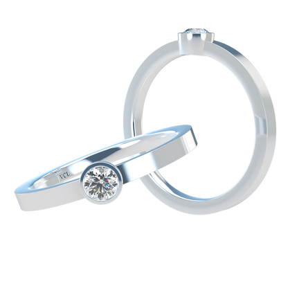 12pts diamond Bezel Set Solitaire ring