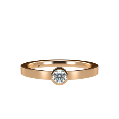 12pts diamond Bezel Set Solitaire ring