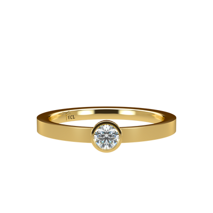 12pts diamond Bezel Set Solitaire ring