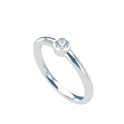 12pts diamond Bezel Set Solitaire ring