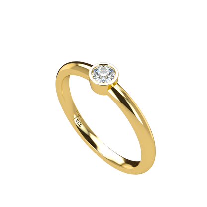 12pts diamond Bezel Set Solitaire ring