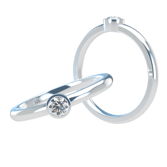 12pts diamond Bezel Set Solitaire ring