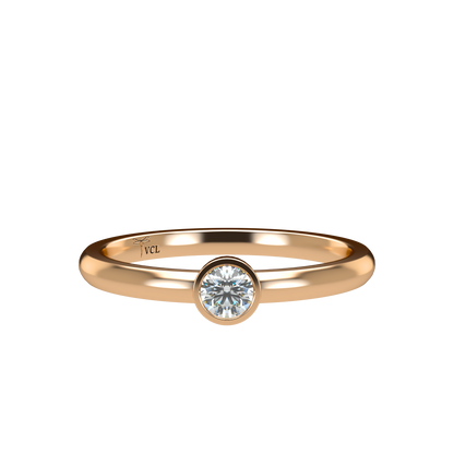 12pts diamond Bezel Set Solitaire ring