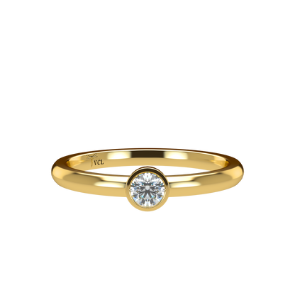 12pts diamond Bezel Set Solitaire ring