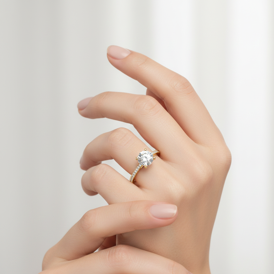 Charmaine VCL Prestige diamond solitaire with Cut diamond Pavé