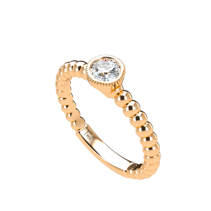 Customizable Diamond Bezel/Prong straight stacking Ring - ™ Joaillerie VCL