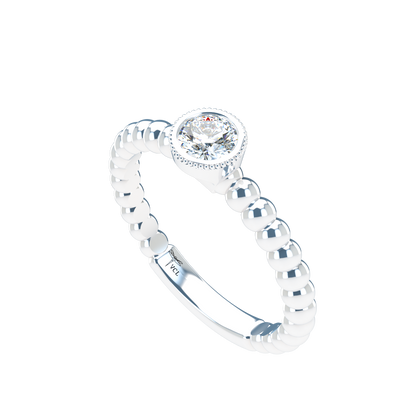 Customizable Diamond Bezel/Prong straight stacking Ring - ™ Joaillerie VCL