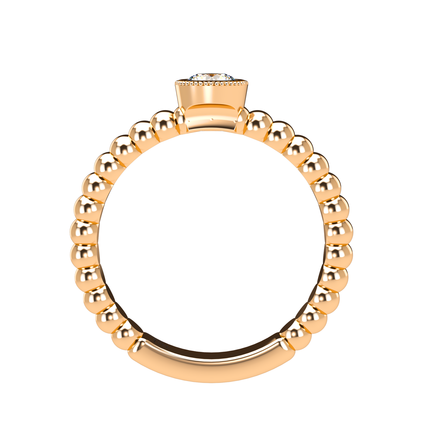 Customizable Diamond Bezel/Prong straight stacking Ring - ™ Joaillerie VCL
