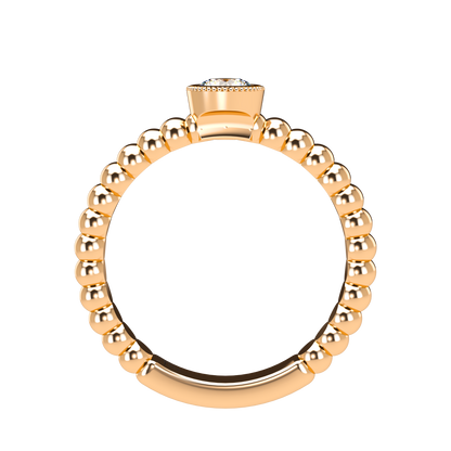 Customizable Diamond Bezel/Prong straight stacking Ring - ™ Joaillerie VCL