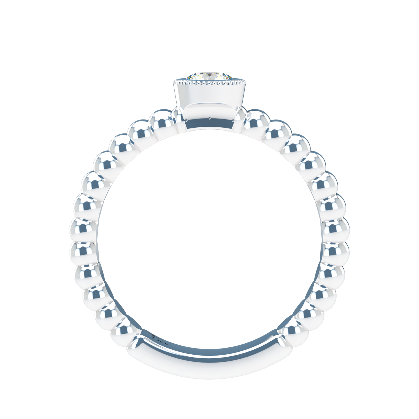 Customizable Diamond Bezel/Prong straight stacking Ring - ™ Joaillerie VCL