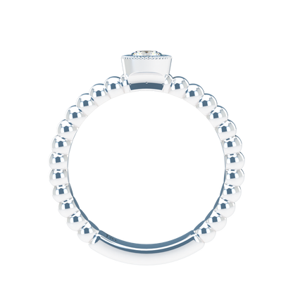 Customizable Diamond Bezel/Prong straight stacking Ring - ™ Joaillerie VCL