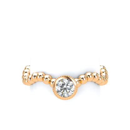 Customizable Diamond Bezel/Prong Wave stacking Ring - ™ Joaillerie VCL
