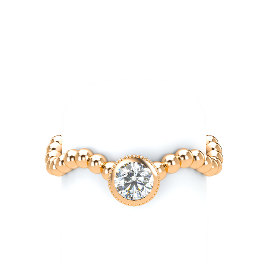 Customizable Diamond Bezel/Prong Wave stacking Ring - ™ Joaillerie VCL