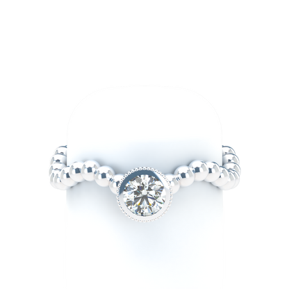 Customizable Diamond Bezel/Prong Wave stacking Ring - ™ Joaillerie VCL