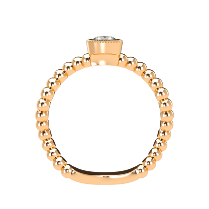 Customizable Diamond Bezel/Prong Wave stacking Ring - ™ Joaillerie VCL