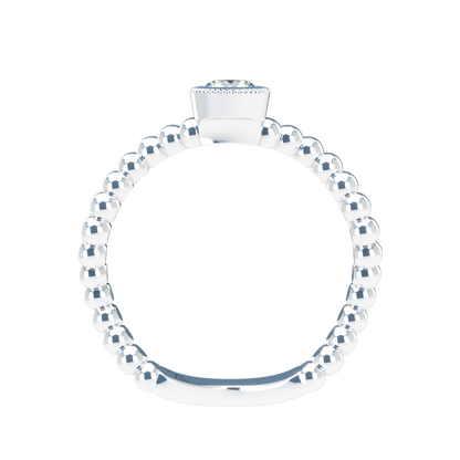Customizable Diamond Bezel/Prong Wave stacking Ring - ™ Joaillerie VCL