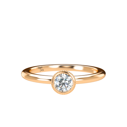 Customizable Diamond Bezel/Prong straight stacking Ring - ™ Joaillerie VCL