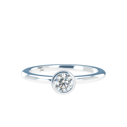 Customizable Diamond Bezel/Prong straight stacking Ring - ™ Joaillerie VCL