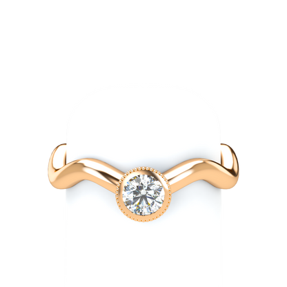 Customizable Diamond Bezel/Prong Wave stacking Ring - ™ Joaillerie VCL