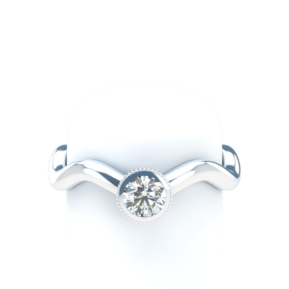 Customizable Diamond Bezel/Prong Wave stacking Ring - ™ Joaillerie VCL