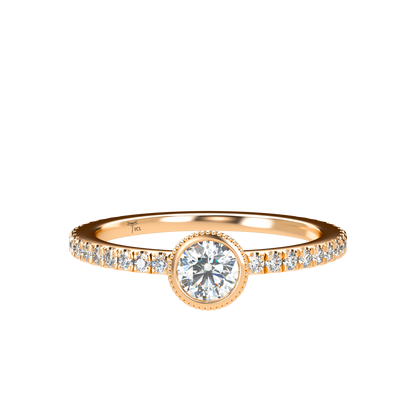 Customizable Diamond Bezel/Prong straight stacking Ring - ™ Joaillerie VCL