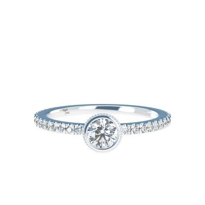 Customizable Diamond Bezel/Prong straight stacking Ring - ™ Joaillerie VCL