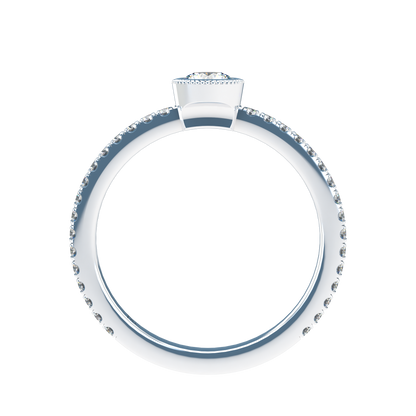 Customizable Diamond Bezel/Prong straight stacking Ring - ™ Joaillerie VCL