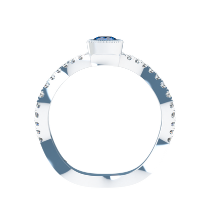 Customizable Diamond Bezel/Prong Wave stacking Ring - ™ Joaillerie VCL