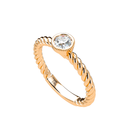 Customizable Diamond Bezel/Prong straight stacking Ring - ™ Joaillerie VCL