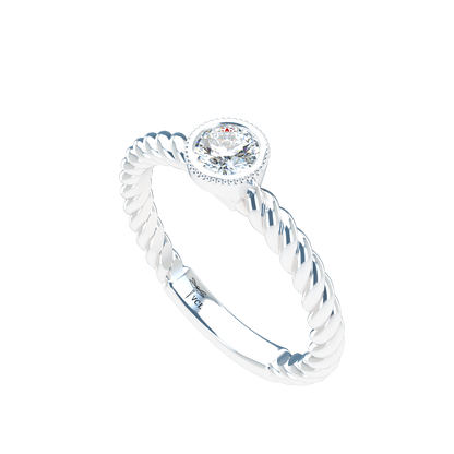 Customizable Diamond Bezel/Prong straight stacking Ring - ™ Joaillerie VCL
