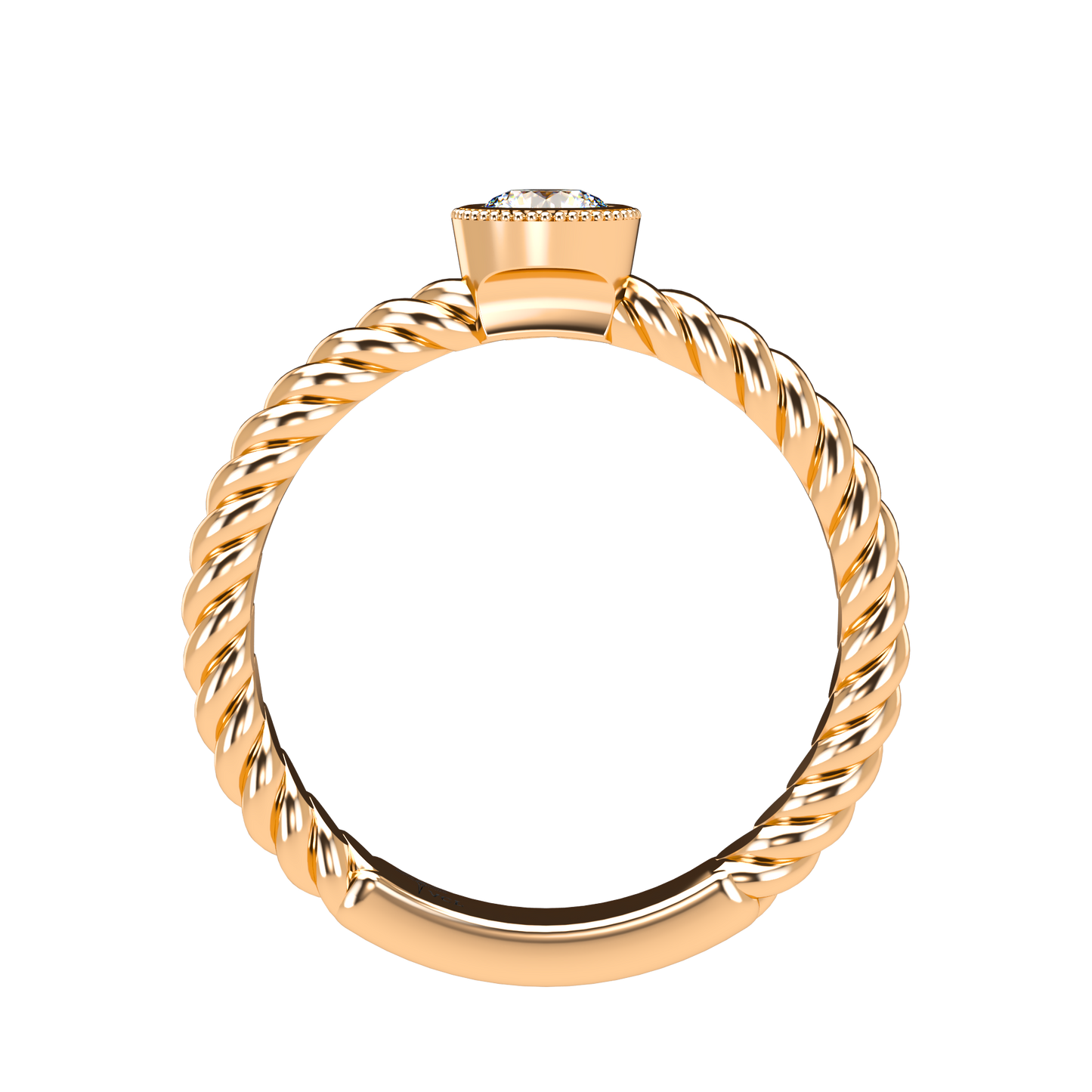 Customizable Diamond Bezel/Prong straight stacking Ring - ™ Joaillerie VCL