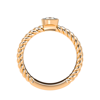 Customizable Diamond Bezel/Prong straight stacking Ring - ™ Joaillerie VCL