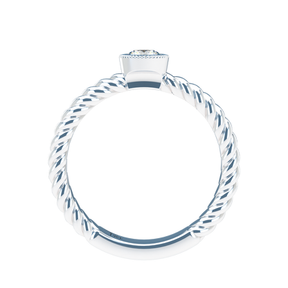 Customizable Diamond Bezel/Prong straight stacking Ring - ™ Joaillerie VCL