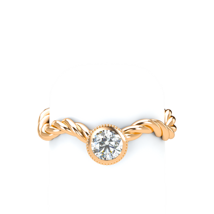 Customizable Diamond Bezel/Prong Wave stacking Ring - ™ Joaillerie VCL