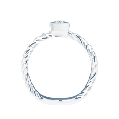 Customizable Diamond Bezel/Prong Wave stacking Ring - ™ Joaillerie VCL