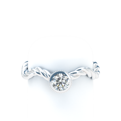 Customizable Diamond Bezel/Prong Wave stacking Ring - ™ Joaillerie VCL