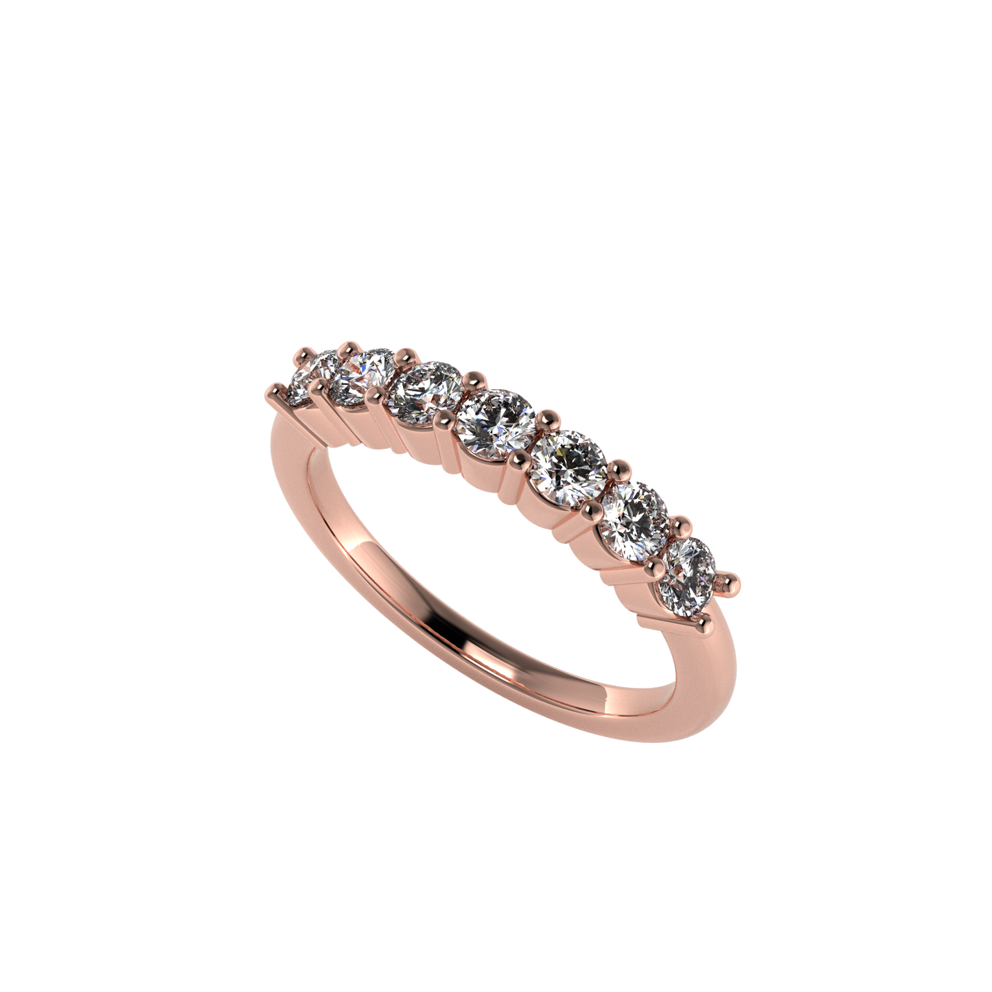 7 Diamond Semi Eternity Ring | 0.51ct Claw Set