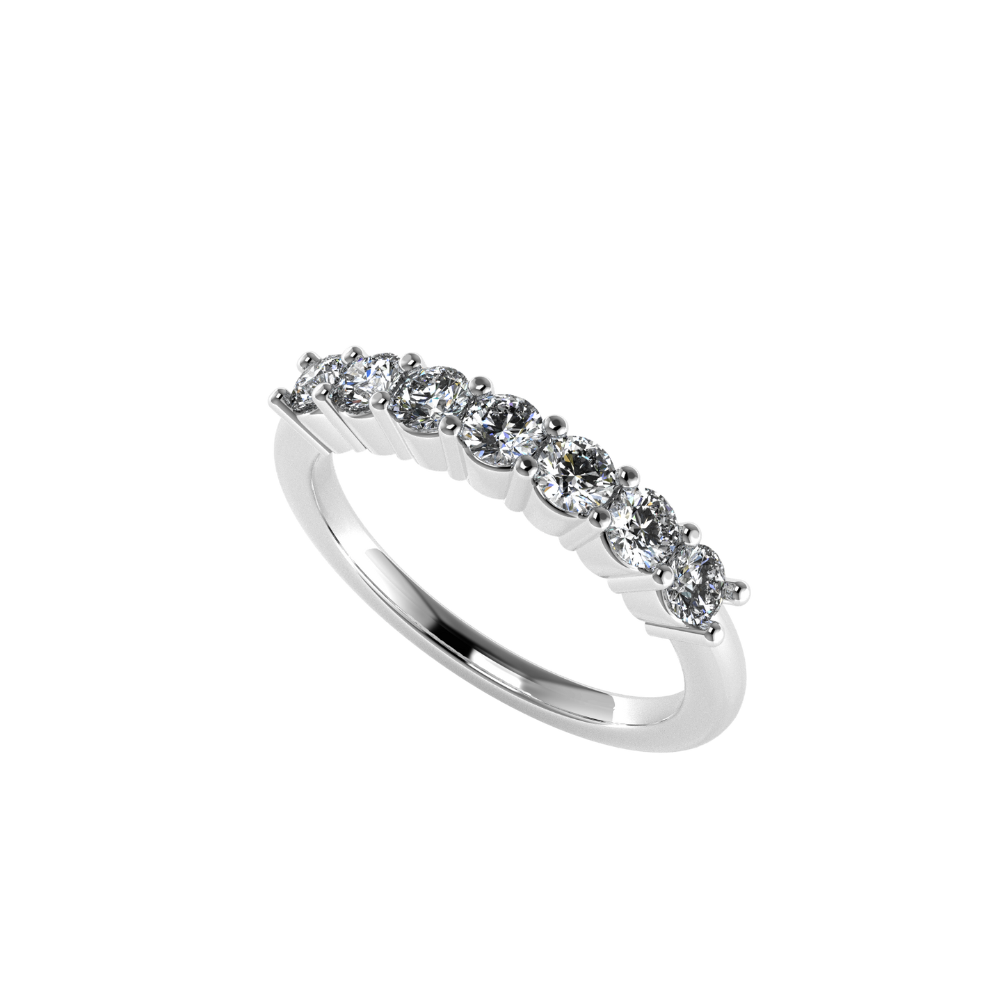 7 Diamond Semi Eternity Ring | 0.51ct Claw Set