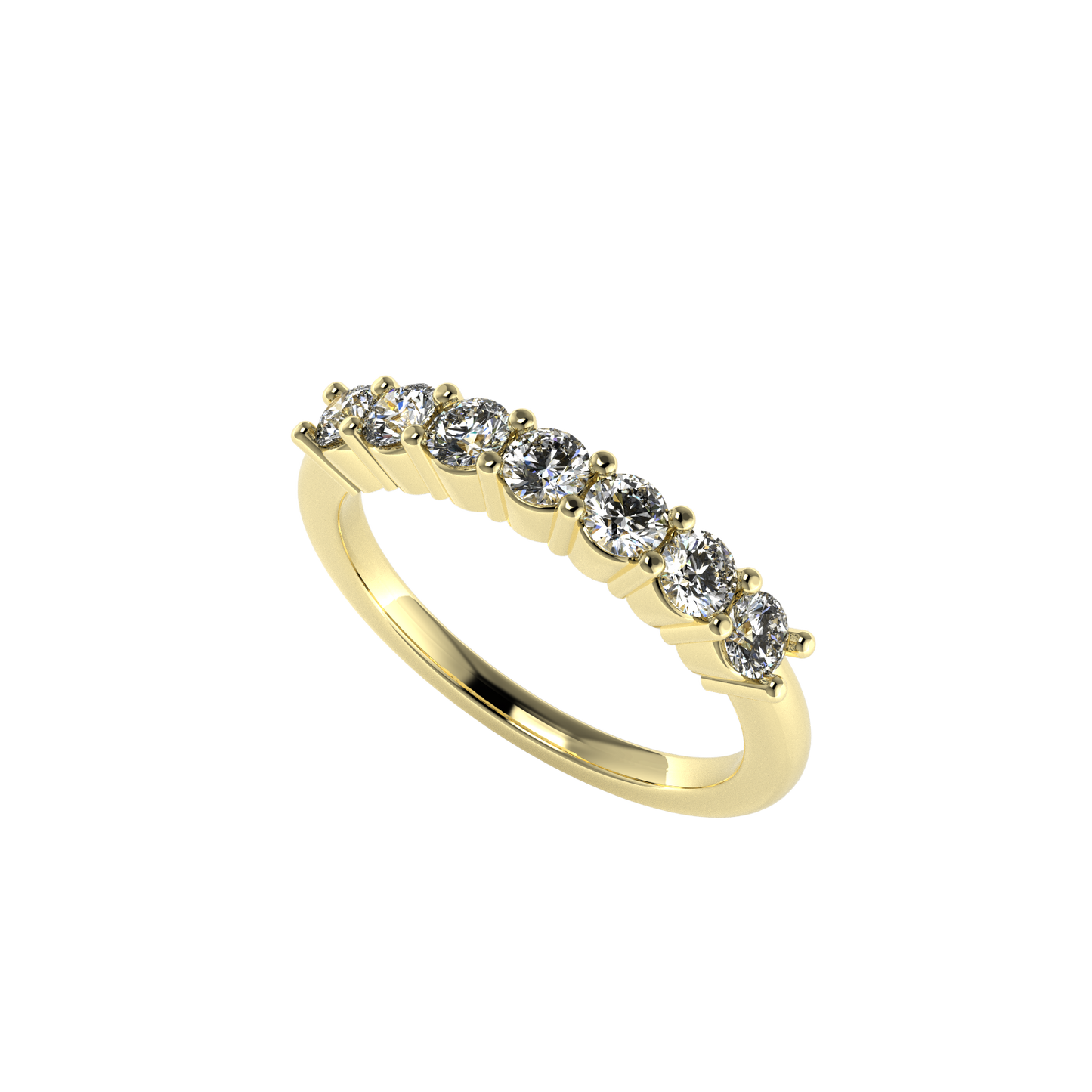 7 Diamond Semi Eternity Ring | 0.51ct Claw Set