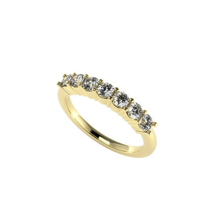 7 Diamond Semi Eternity Ring | 0.51ct Claw Set