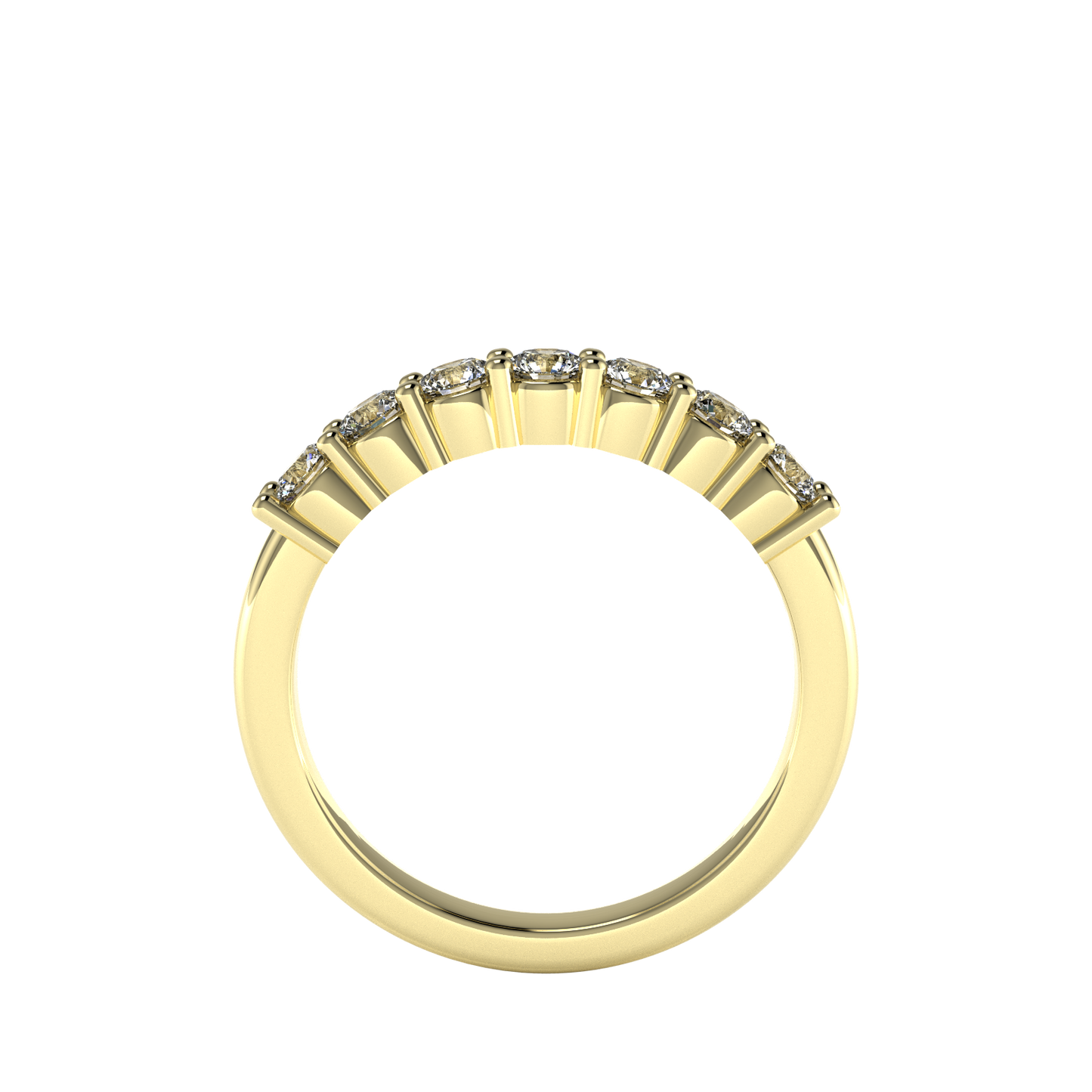 7 Diamond Semi Eternity Ring | 0.51ct Claw Set