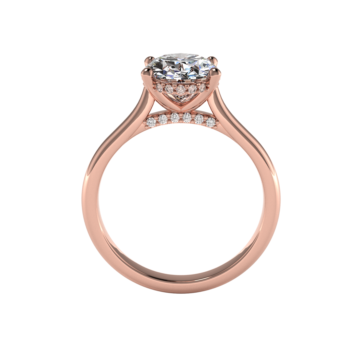 Hidden Halo Diamond Ring | Custom Center Stone